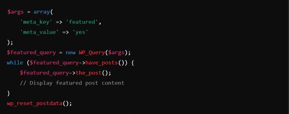 Image showing how wp_query as a class can be used