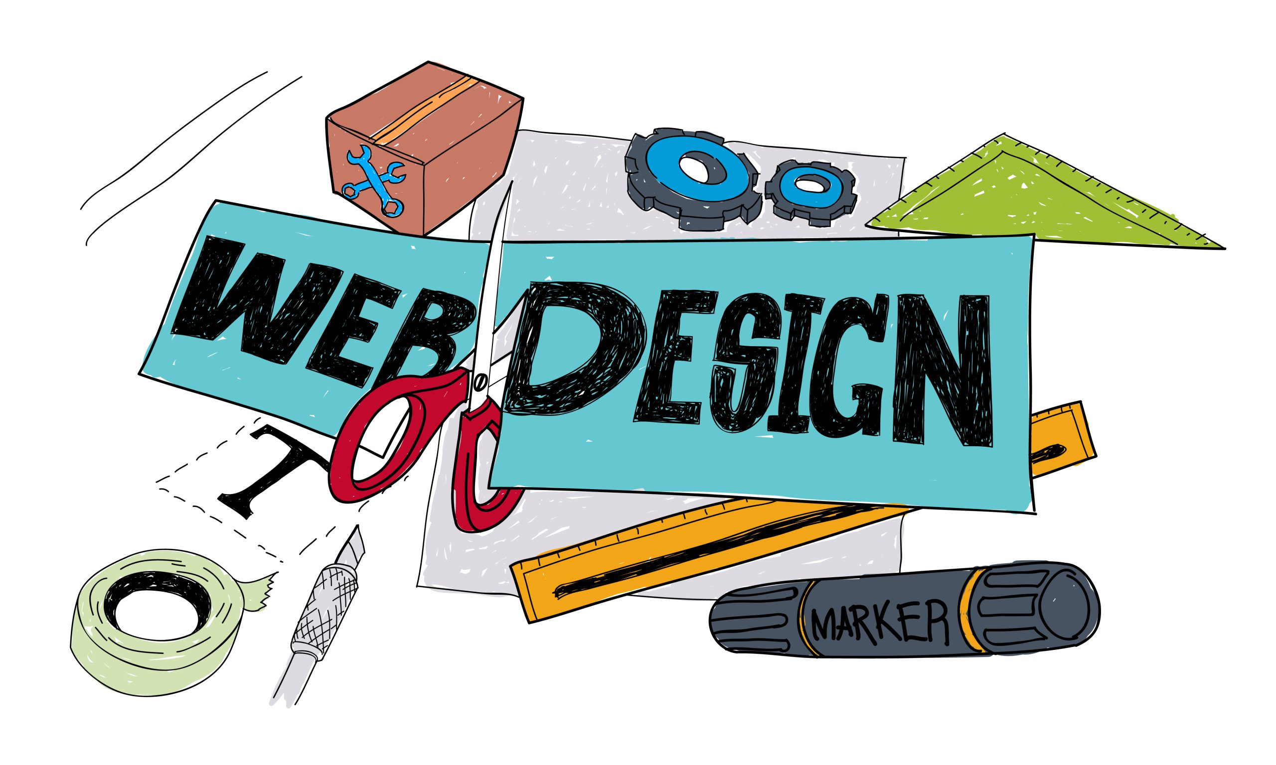 Image showing symbolical tools needed for agency web design